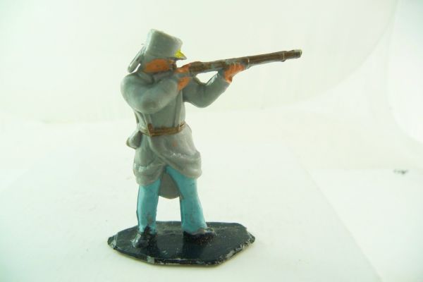 Lone Star Confederate Army soldier firing with rifle