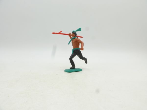 Timpo Toys Indianer 2. Version laufend mit dickem roten Speer