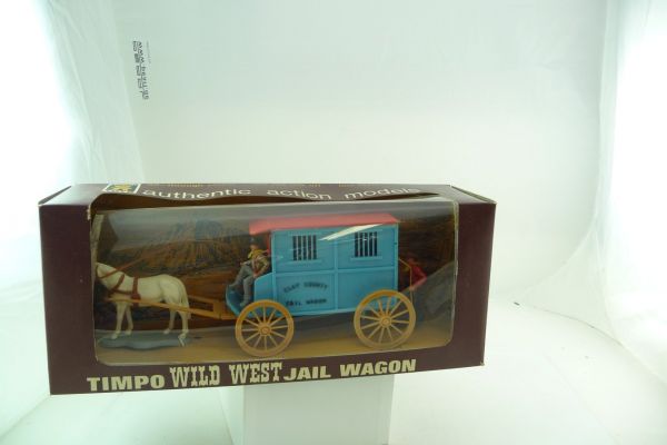 Timpo Toys Jail wagon, turquoise/red, Ref. No. 276 - orig. packaging / blister box