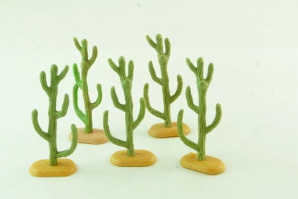Timpo Toys 5 five-armed cactuses in rare colour (olive) - great painting