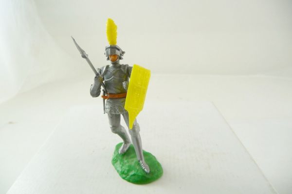 Elastolin 5,4 cm Ritter gehend mit Lanze, gelb