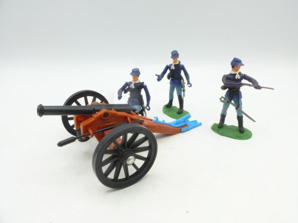 Elastolin 5,4 cm Civil War cannon with 3-man crew (Northerners)