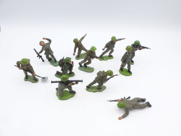 Britains Swoppets Khaki Infantry: Great set consisting of 11 figures