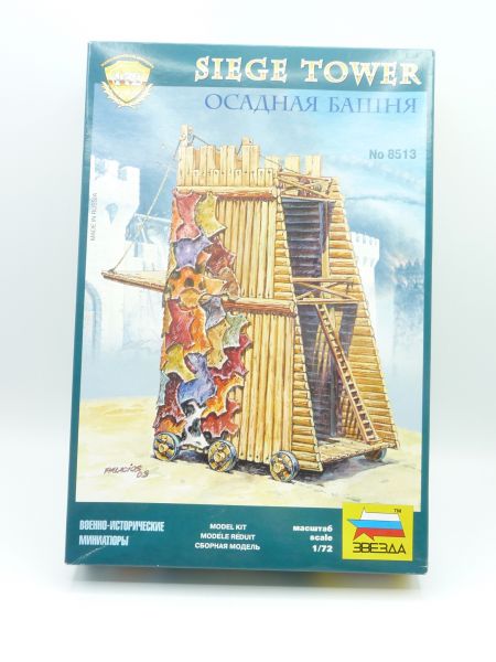 Zvezda 1:72 Siege tower No. 8513 - orig. packaging, complete incl. leaflets + assembly instructions