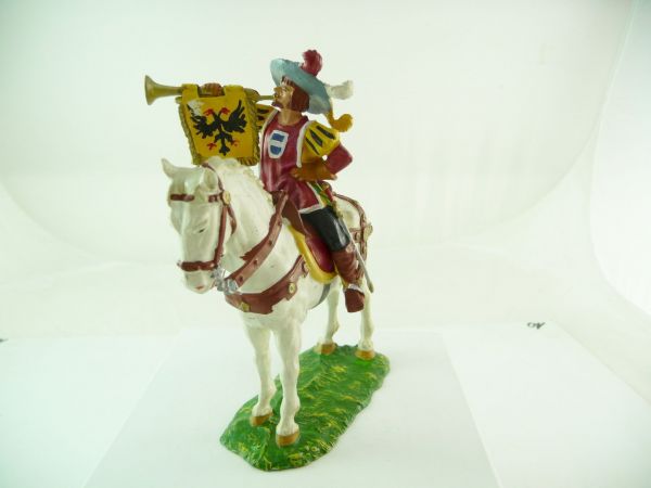 Preiser 7 cm Fanfare player on standing horse, No. 9073 - very good condition