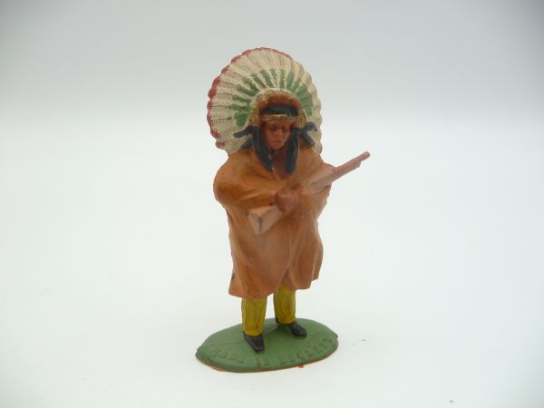Timpo Toys Häuptling mit braunem Umhang - seltene Farbkombi, sehr guter Zustand