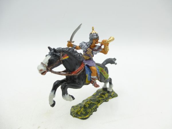 Elastolin 4 cm Hun rider with horn + sword