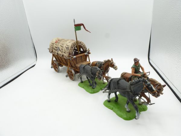 Elastolin 7 cm Four-horse chariot, No. 9874 - complete