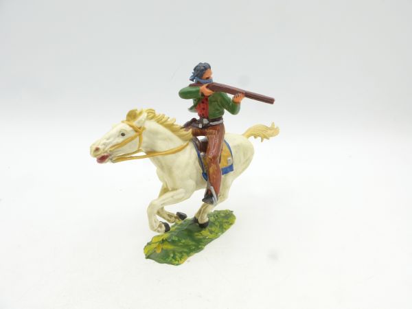 Elastolin 7 cm Bandit zu Pferd mit Gewehr, Nr. 7000
