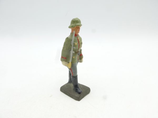 Lineol Soldat im Marsch, Säbel hoch (Höhe ca. 6,5 cm)