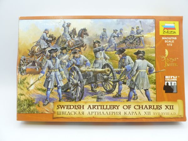 Zvezda 1:72 Swedish Artillery of Charles XII - OVP, nicht komplett