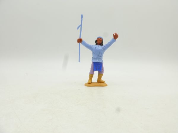 Timpo Toys Apache standing, light blue with spear