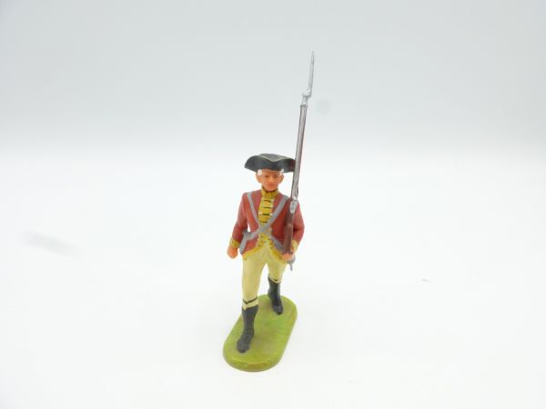 Elastolin 7 cm British Grenadiers; soldier on march, No. 9133, hat painted