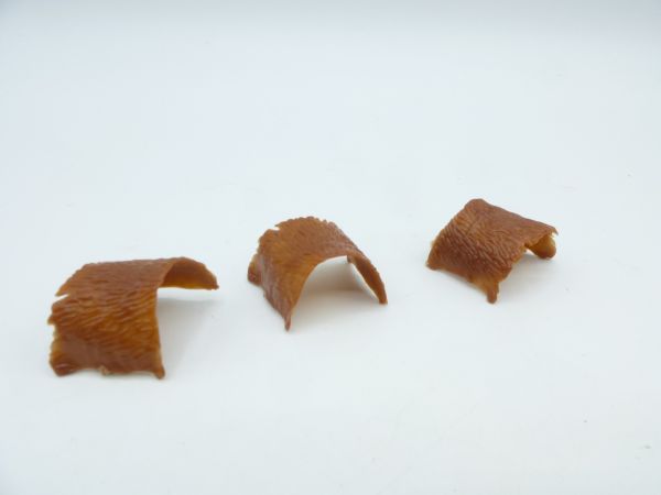 Elastolin 5,4 cm 3 Felldecken für Indianerpferde / Reiter, braun