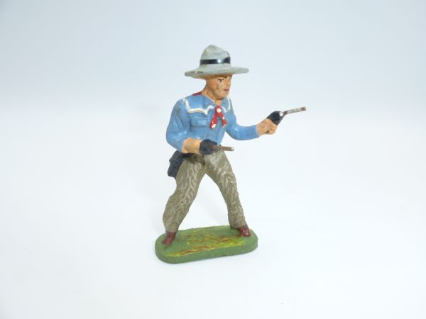 Elastolin Masse Cowboy mit 2 Revolvern - tolle Figur, sehr guter Zustand
