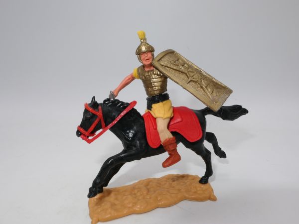 Timpo Toys Roman on horseback, yellow with sword + shield - shield loops ok