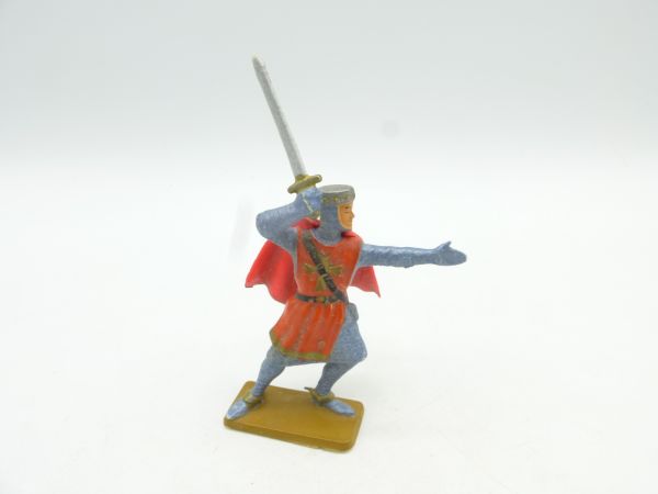 Starlux Kreuzritter mit Schwert von oben ausholend - frühe Figur