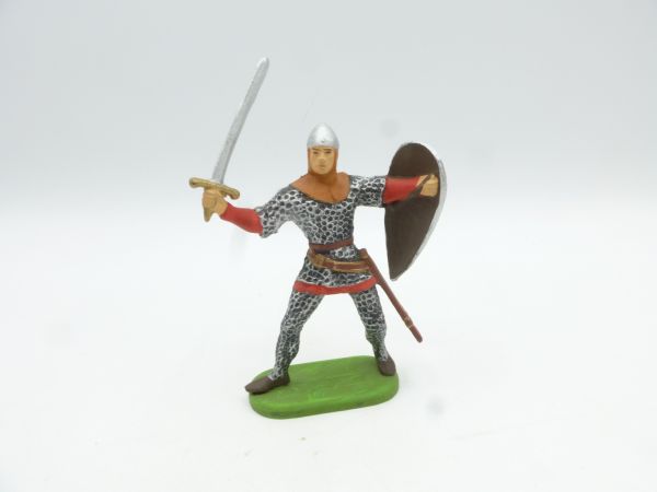 Preiser 7 cm Bayeux Normanne mit Schwert + Schild (rote Ärmel)