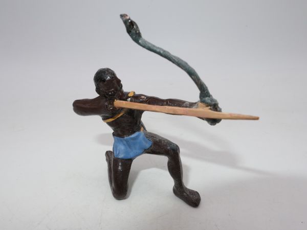 Elastolin 7 cm (beschädigt) Afrikaner kniend mit Bogen, Bem. 3a