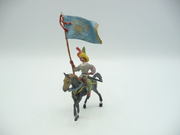 Merten 4 cm Lansquenet riding with flag - early figure, great painting