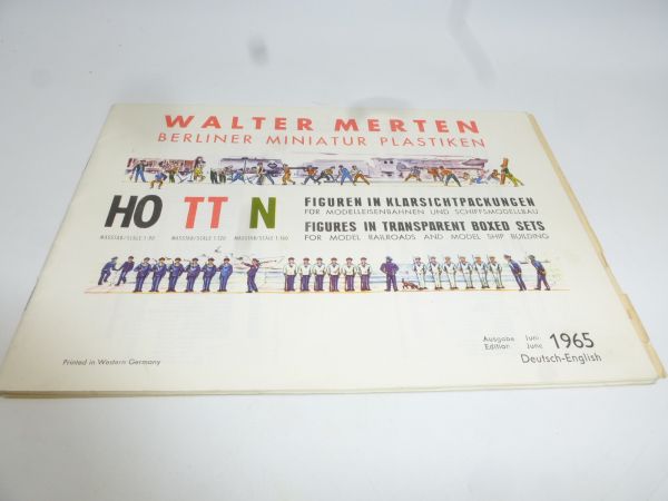 Merten Katalog von 1965 (deutsch/englisch) mit H0, TT, N Figuren