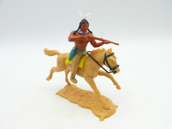 Timpo Toys Indian 3rd version riding, shooting rifle