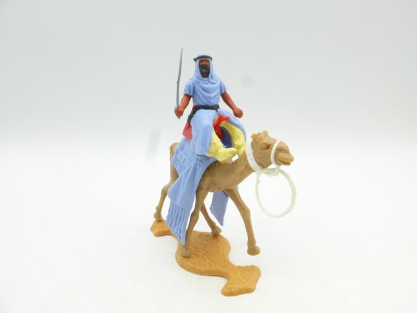 Timpo Toys Camel rider with scimitar, light blue light yellow inner trousers