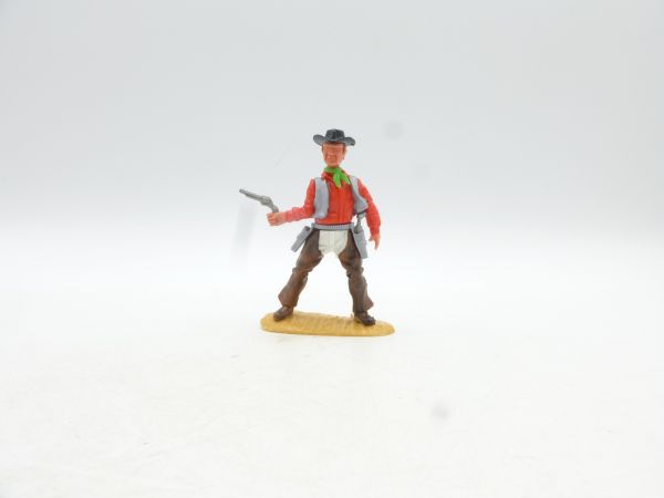 Timpo Toys Cowboy 4. Version Pistole schießend, weiße Hose