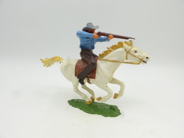 Elastolin 7 cm Cowboy zu Pferd mit Gewehr, Nr. 6996