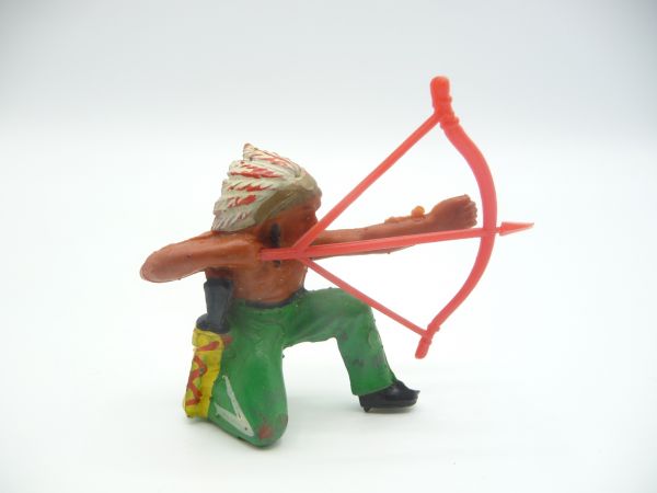 Indian kneeling with bow, red