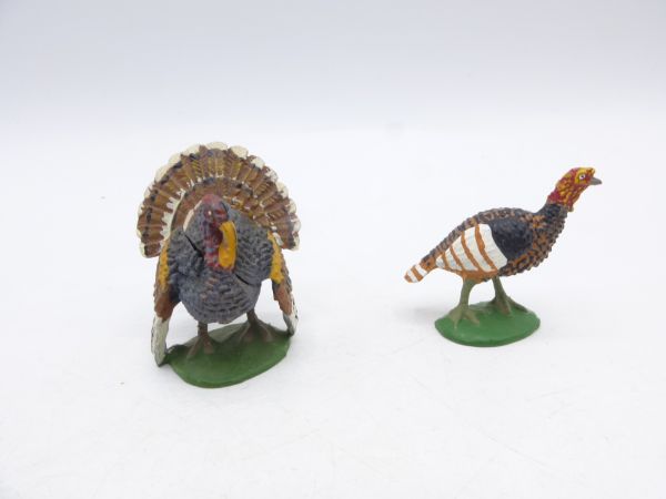 Elastolin Turkey + turkey hen, No. 3882 + 3884