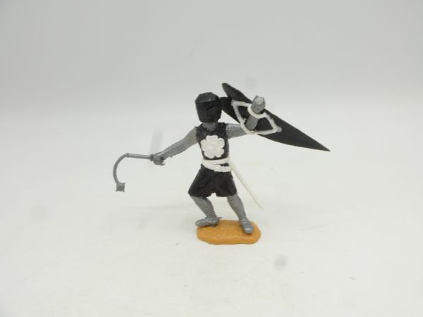 Timpo Toys Rittervariante schwarz/weiß mit Blume, schwarzes Schild