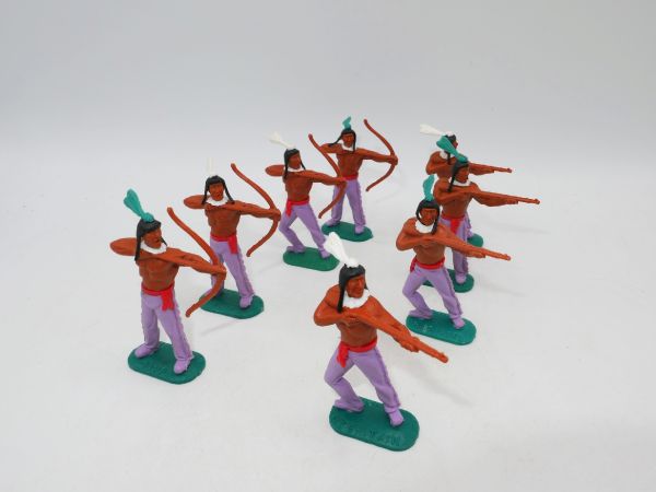 Timpo Toys Gewehr und Bogenschützen 2. Version (8 Figuren) - tolle Farbkombi
