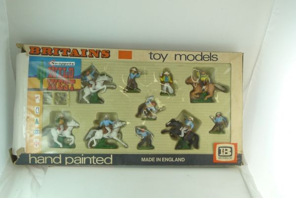 Britains Swoppets Cowboys in presentation box, No. 7627, orig. packing - figures unused