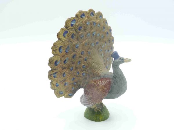 Lineol Peacock, presenting tail - nice painting, great figure, very good condition