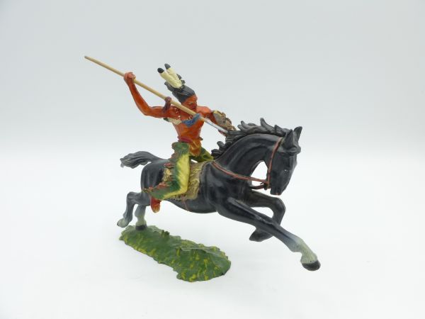 Elastolin 7 cm Indianer zu Pferd mit Lanze, Nr. 6853, Bem. 1 - tolle Figur