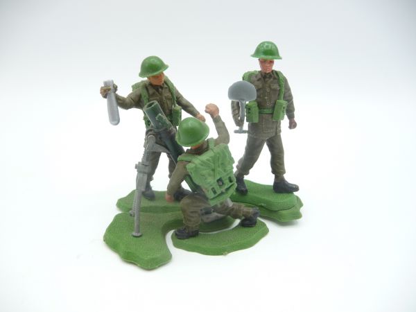 Britains Swoppets 3 English soldiers with mortar - see photos