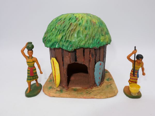 Afrikanische Hütte (ohne Figuren) - toll passend zur 6,5 cmSerie von Clairet