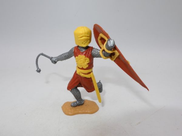 Timpo Toys Medieval knight running, brown/yellow, yellow head