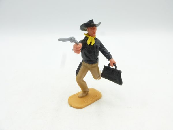 Timpo Toys Cowboy running, nice combination, beige with black holster