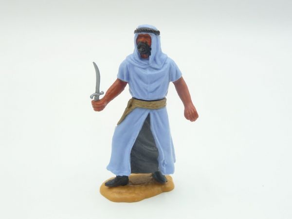 Timpo Toys Araber stehend mit Krummdolch, hellblau, schwarze Innenhose