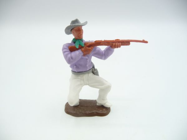Timpo Toys Cowboy 2. Version kniend Gewehr schießend - tolle Bodenplatte