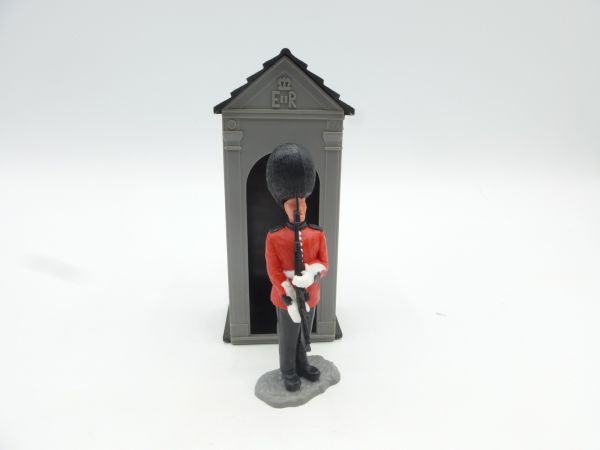 Timpo Toys Guardsman in guard house (black-grey)