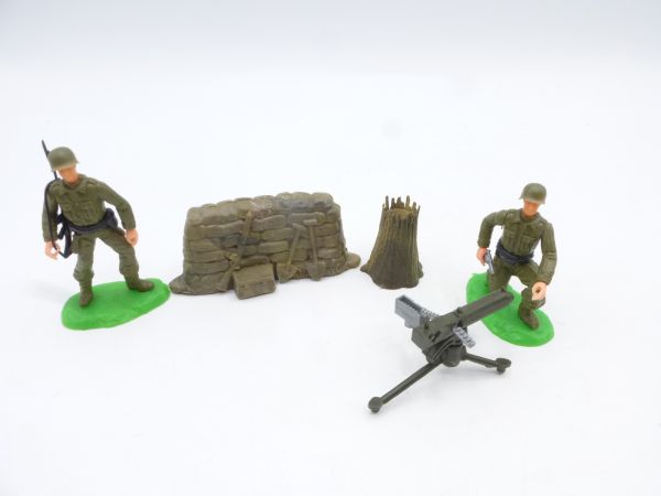 Elastolin 5,4 cm Set Soldaten mit Zubehör - tolles Diorama