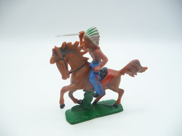 Indian riding, throwing spear (white)