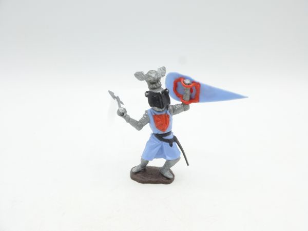 Timpo Toys Visor knight standing, light blue - shield loops ok