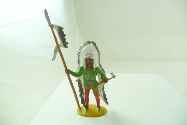Merten 4 cm Indian standing with lance + tomahawk