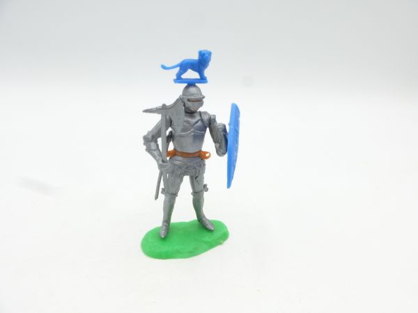 Elastolin 5,4 cm Knight standing with battle axe + shield (blue shield)