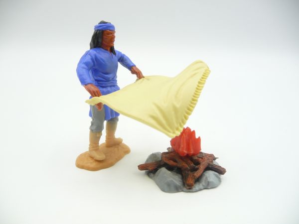 Timpo Toys Rauchzeichen-Apache, blau/hellbeige Decke