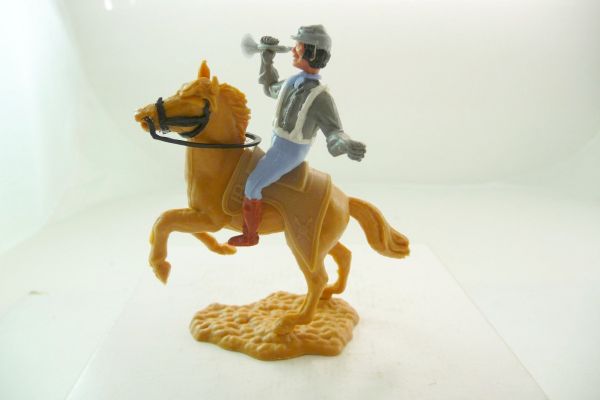 Timpo Toys Confederate Army soldier 3. version riding with trumpet
